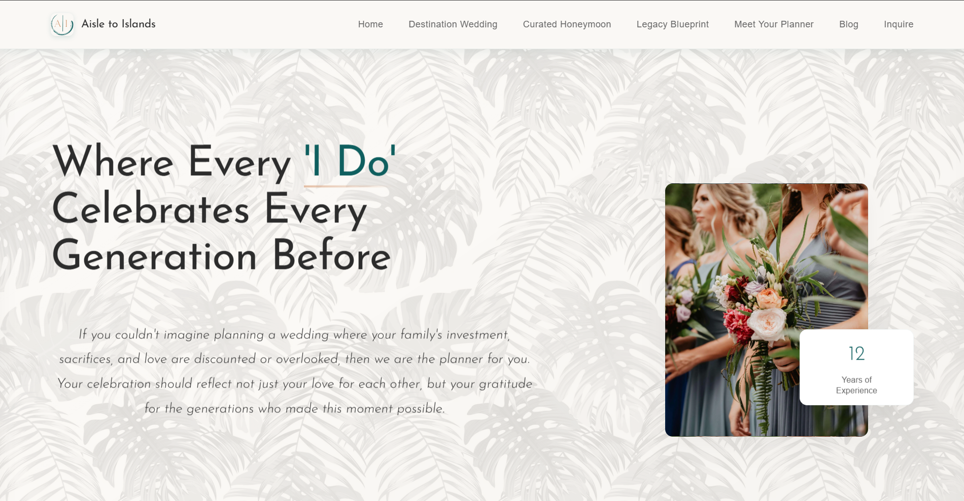 Aisle to Islands - Luxury destination wedding planning website