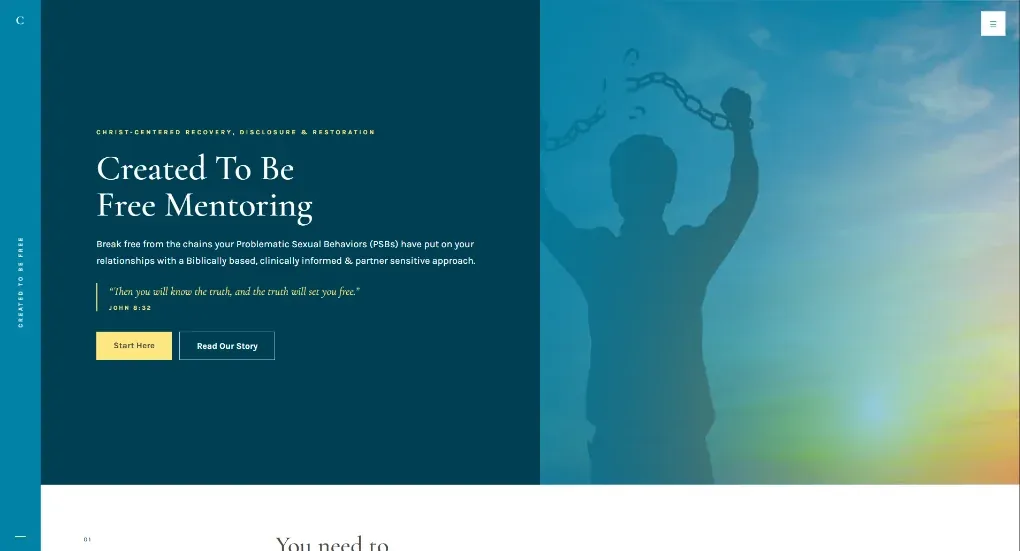 Created to Be Free homepage