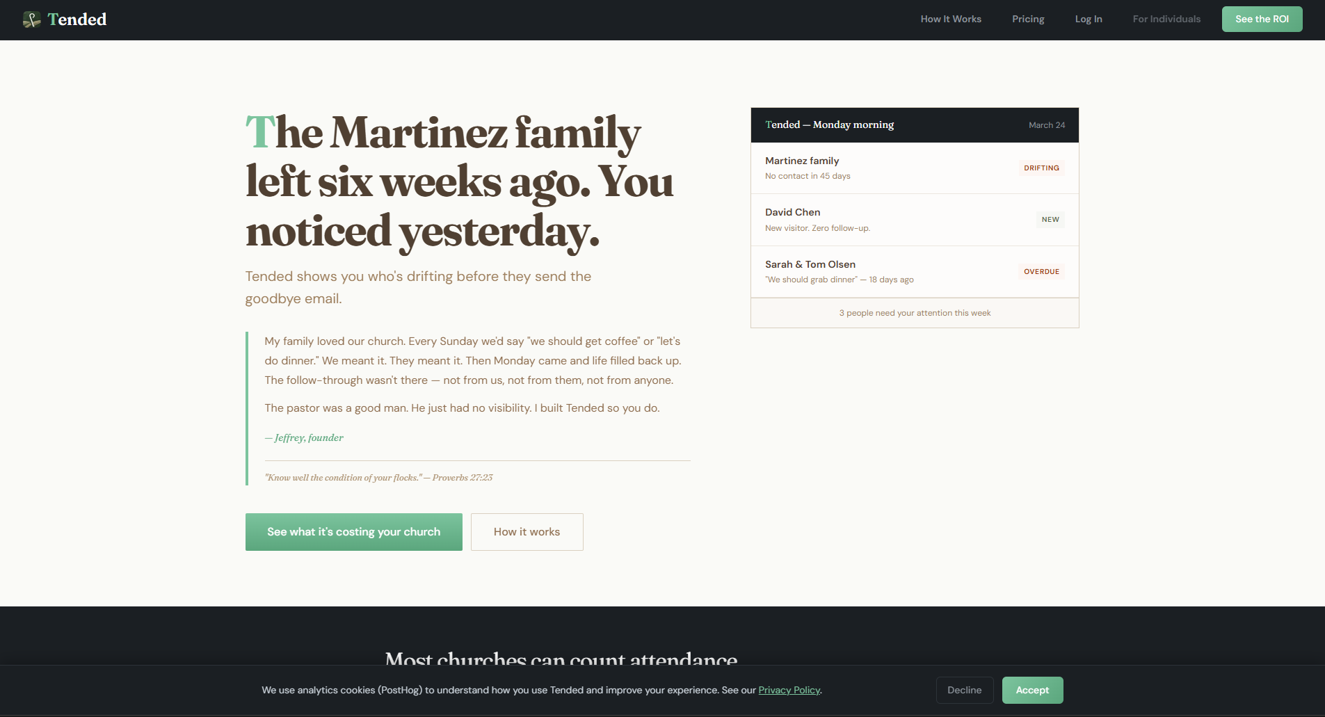 Tended - Pastoral care accountability software for churches